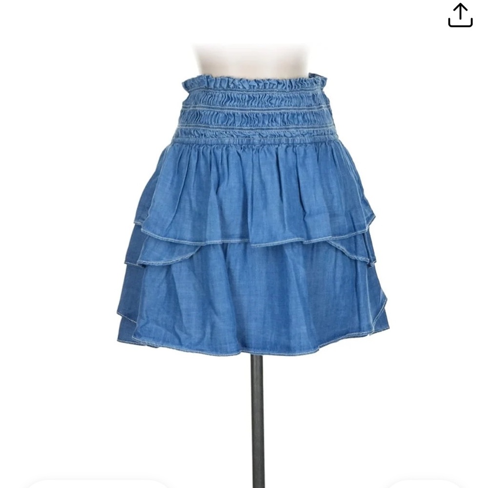 NWOT- ✨Current Air LA✨ - Denim tiered mini skirt -L